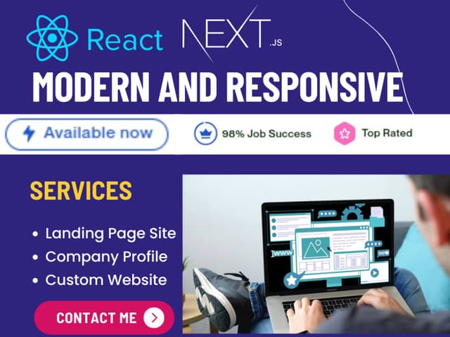 Build custom business websites in React, Next.js, or WordPress